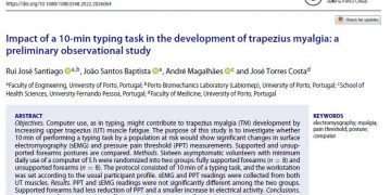 Impact of a 10-min typing task in the development of trapezius myalgia: a preliminary observational study