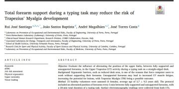 Total forearm support during a typing task may reduce the risk of Trapezius’ Myalgia development